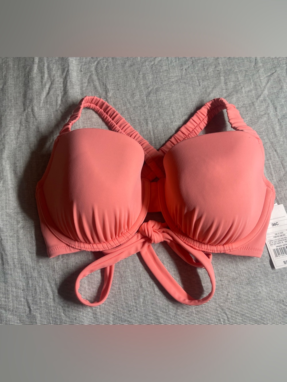 Women’s Coral Pink Padded Bikini Top 36C